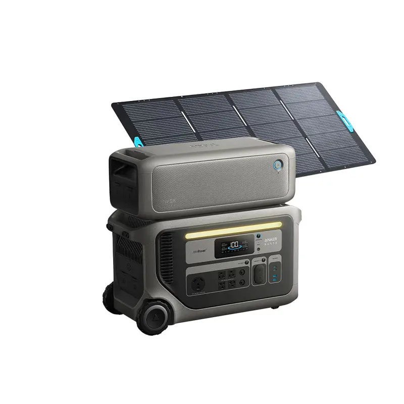 Anker Solix F3000 3072Wh Power Station W/ Expansion Battery & Solar Panel Bundle 1