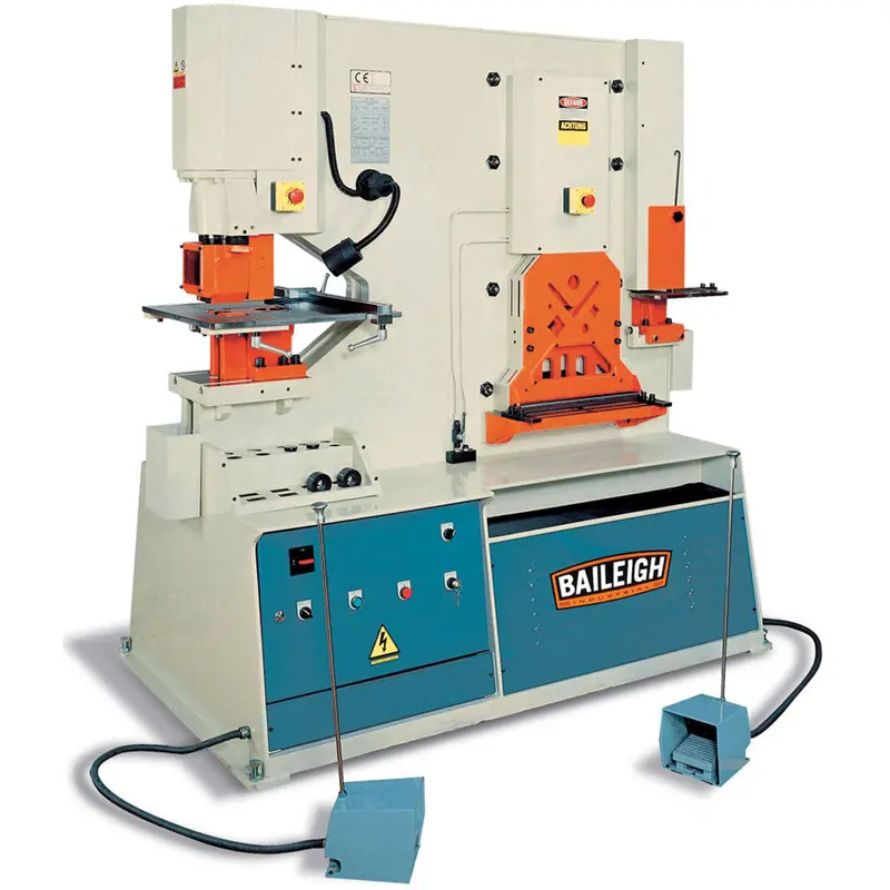 Baileigh 220V 3-Phase Dual-Operator Ironworker – 95-Ton Punching Capacity 1