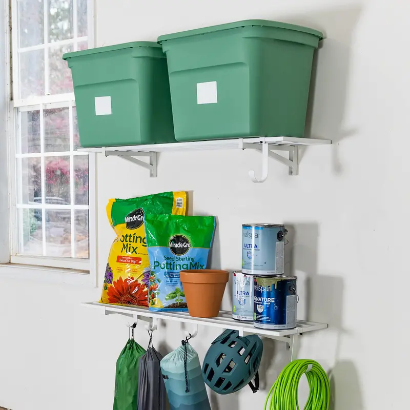 Bristol Garage Wall Shelves – 1-Foot By 4-Foot, 2-Pack – White 1