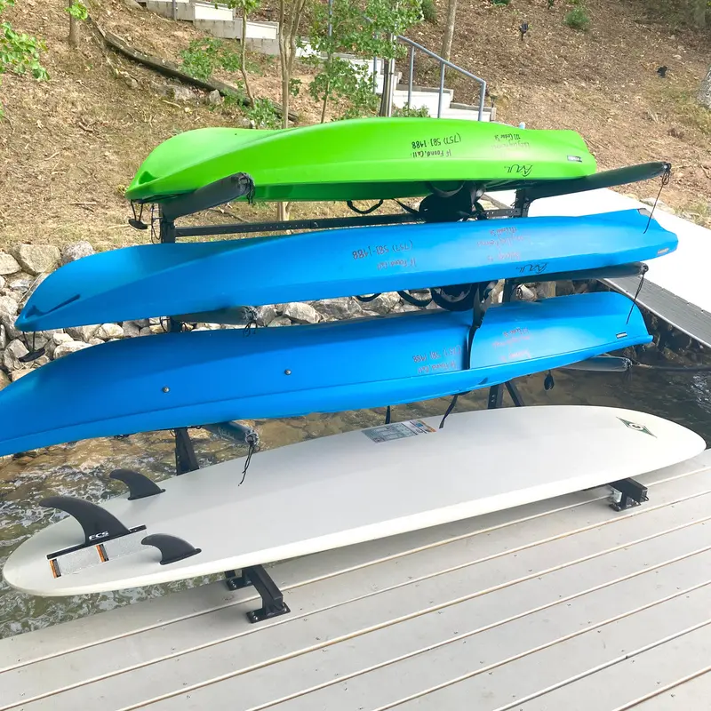 Chesapeake Adjustable Over-Water Kayak Dock Storage Rack – 4-Tier System 1