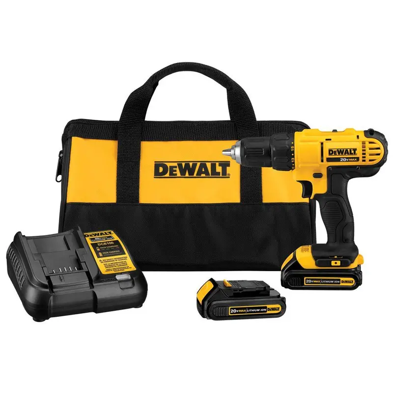 Dewalt Dcd771C2 20V Max 1/2" Compact Drill/Driver Kit 1