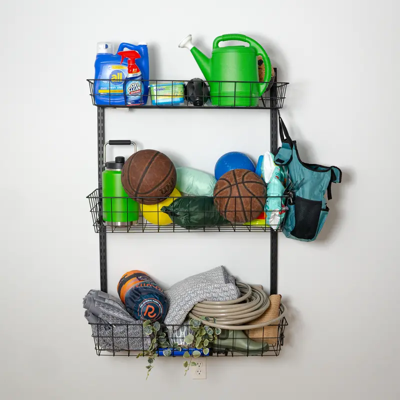G-Basket Wall-Mounted Storage Bin System | 120 Lb Capacity, Height-Adjustable 1