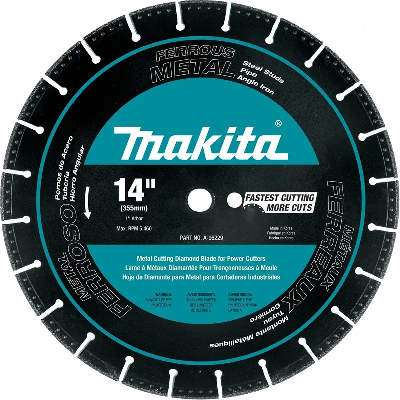 Makita A-96229 14" Segmented Diamond Blade — Metal Cutting Circular Saw 1