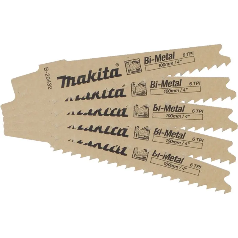 Makita B-20432 4-Inch 6-Tpi Reciprocating Saw Blade For Nail-Embedded Wood – Pack Of 5 1