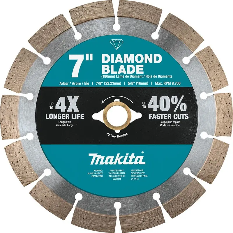 Makita B-69624 7" Segmented Diamond Blade For Reliable General-Purpose Cutting 1