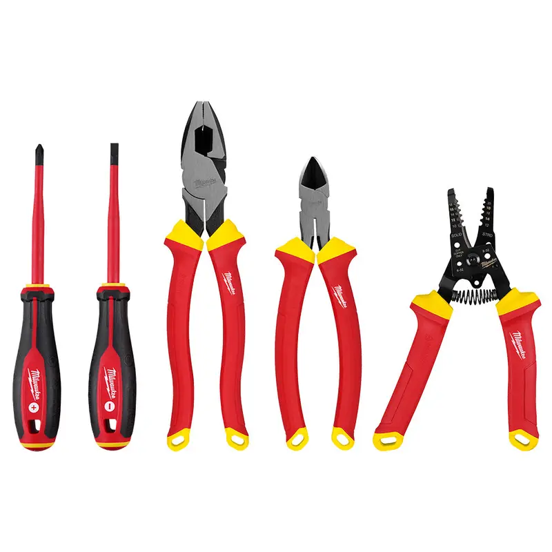 Milwaukee 1000V Insulated Electrician’S Hand Tool Set – 5-Piece Safety Kit 1