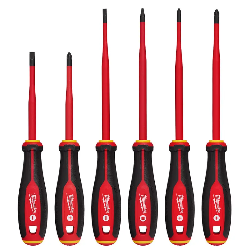 Milwaukee 1000V Insulated Slim-Tip Screwdriver Set – 6-Piece Electrician Kit 1