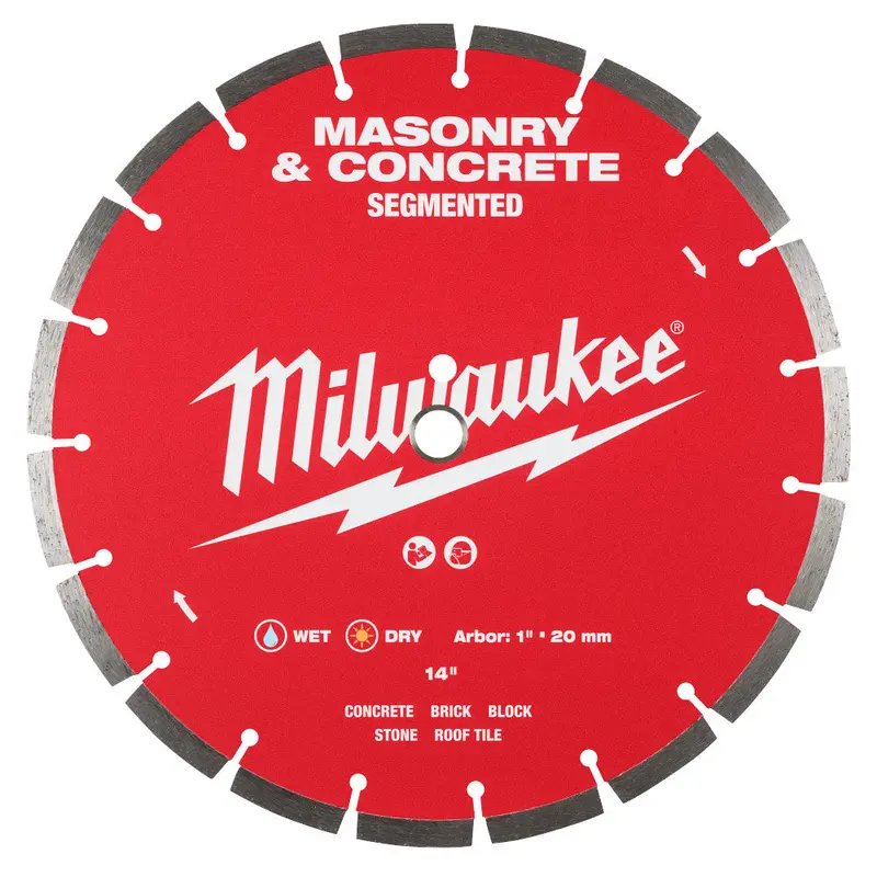 Milwaukee 14" Segmented Diamond Blade For Masonry And Concrete 1