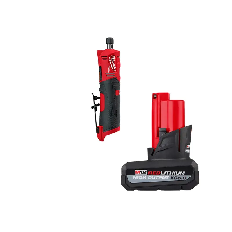 Milwaukee 2486-20X5Ho M12 Fuel 12V 1/4" Straight Die Grinder With 5.0Ah Battery 1