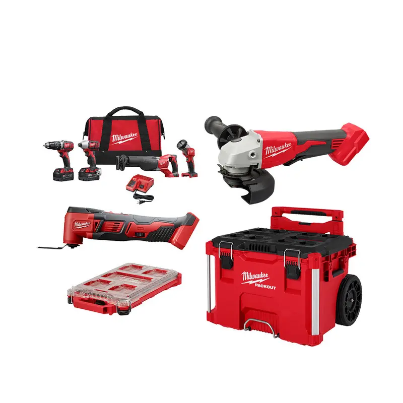 Milwaukee 2696-24Pok M18 18V 4-Tool Combo Kit With Grinder, Multi-Tool & Packout Storage 1