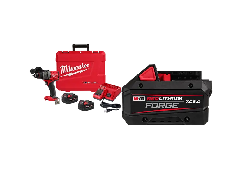 Milwaukee 2904-22X8 M18 Fuel 18V 1/2" Hammer Drill/Driver Kit With 8Ah Battery 1