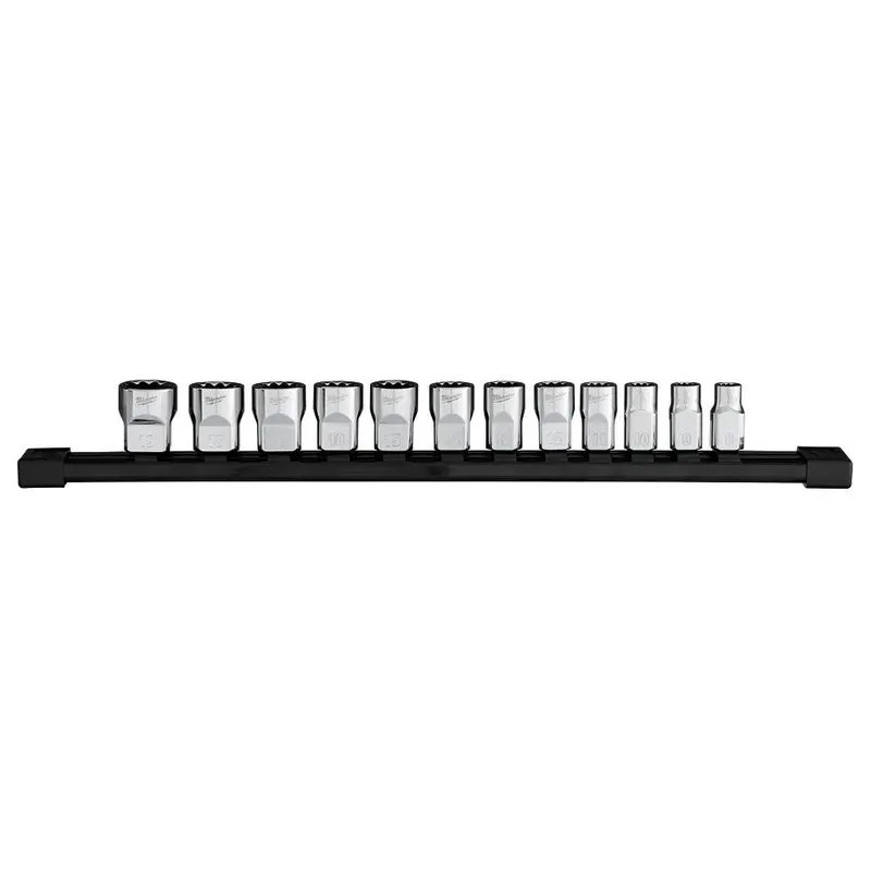 Milwaukee 3/8" Drive 12-Point Metric Socket Set — 12-Piece Standard Depth (Model 48-22-9520) 1