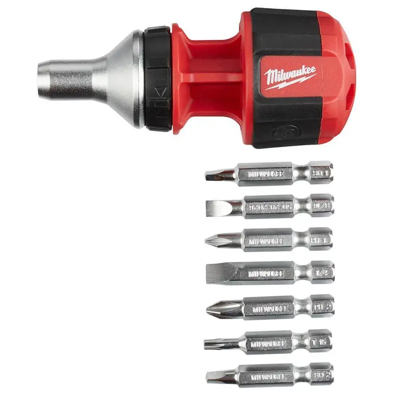 Milwaukee 48-22-2330 8-In-1 Compact Ratcheting Multi-Bit Driver With Hex Shanks 1