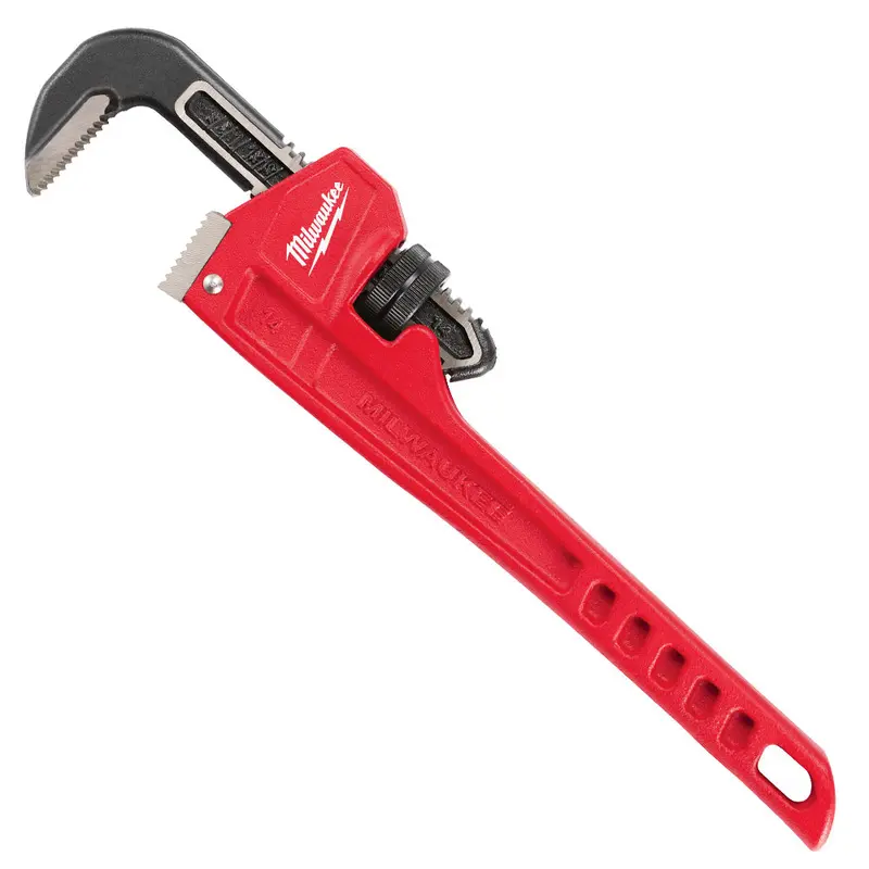 Milwaukee 48-22-7114 14-Inch Ergonomic Overbite Pipe Wrench – Heavy-Duty Steel Construction 1