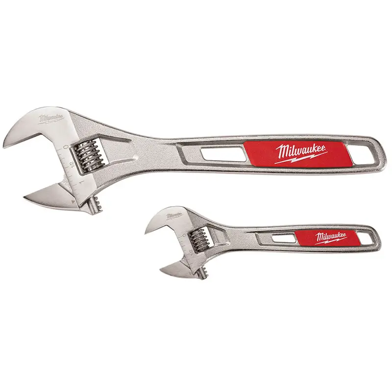 Milwaukee 48-22-7400 6" & 10" Parallel Jaw Adjustable Wrench Set – 2-Piece Kit 1