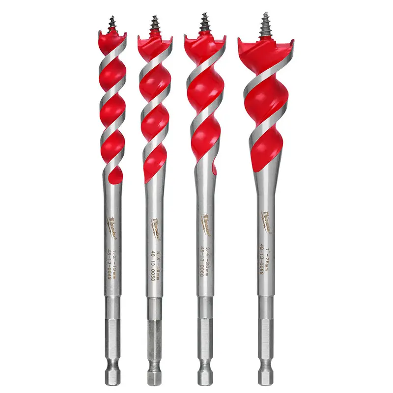 Milwaukee 6.5-Inch Speed Feed Wood Boring Bit Set With Double Wing Spurs (4-Pack) 1