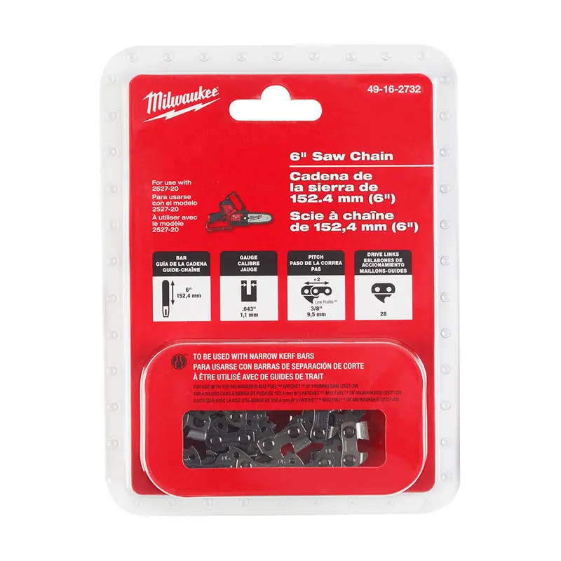 Milwaukee 6" Replacement Saw Chain For M12 Fuel Hatchet Pruning Saw 1