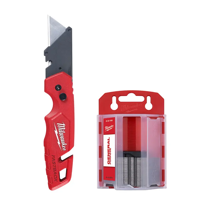 Milwaukee Fastback Utility Knife With Storage – Includes 50-Blade General Purpose Pack 1