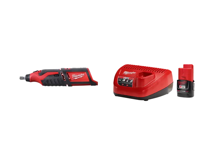 Milwaukee M12 Cordless Rotary Tool Starter Kit With 2Ah Battery 1