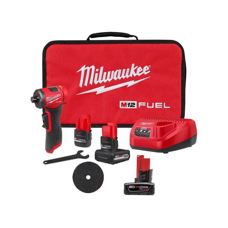 Milwaukee M12 Fuel Right-Angle Die Grinder Kit With 4Ah Battery 1