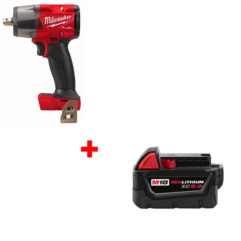 Milwaukee M18 1/2" Cordless Impact Wrench 2962P-20 With Complimentary Xc5.0 Battery Pack 1