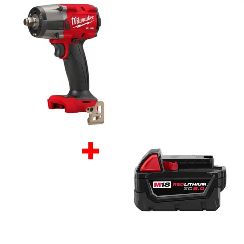 Milwaukee M18 1/2" Impact Wrench (2962-20) + Free M18 Xc5.0 Battery Pack (48-11-1850) 1
