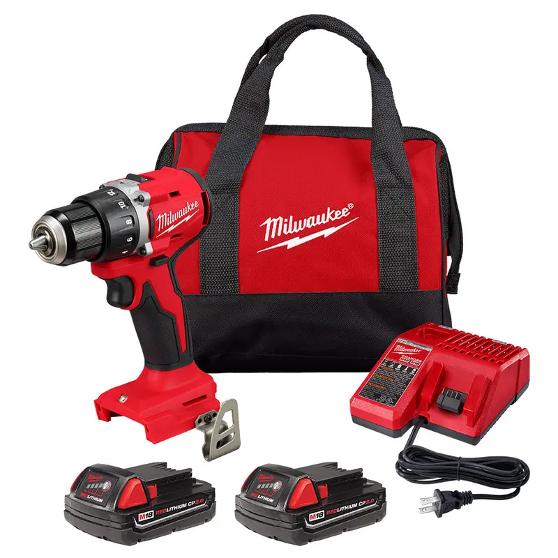 Milwaukee M18 18V 1/2" Compact Drill/Driver Kit With Battery & Charger 1
