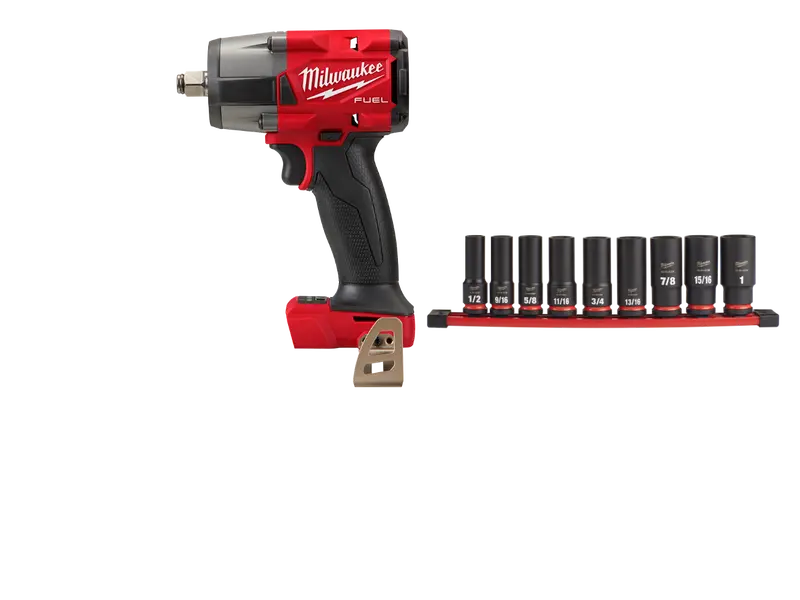 Milwaukee M18 Fuel Mid-Torque 1/2" Impact Wrench – 18V, Socket Set Included 1