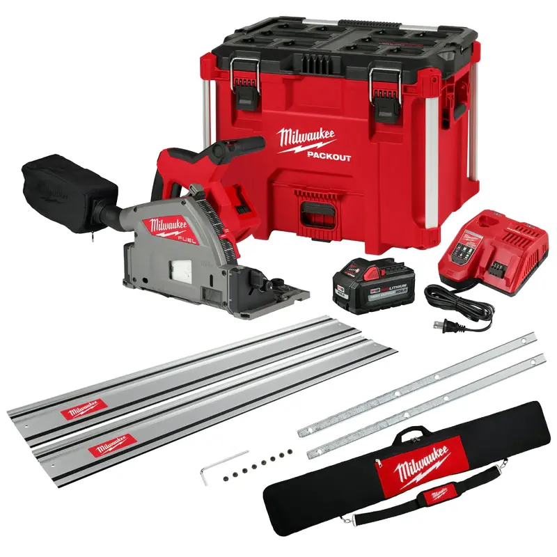 Milwaukee M18 Fuel Track Saw Kit: Includes Packout Storage, Two 55-Inch Rails, And Carry Bag 1