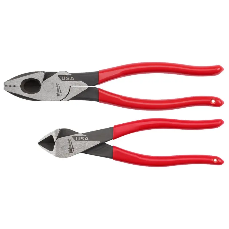 Milwaukee Mt500-2 Dipped-Grip Cutting Pliers Set — Made In Usa, 2-Piece Kit 1