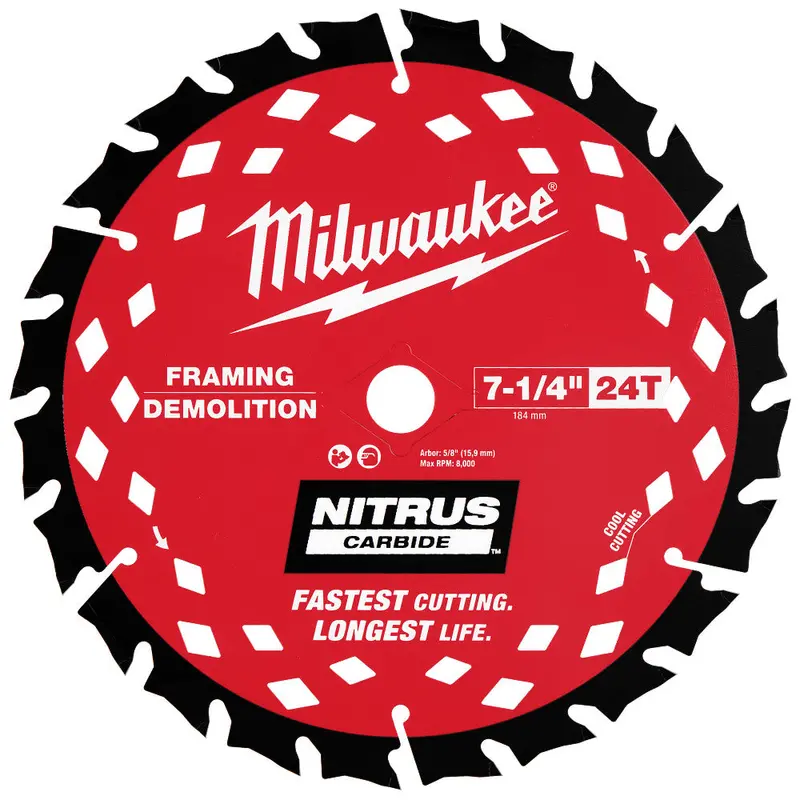 Milwaukee Nitrus 7-1/4" 24-Tooth Framing Saw Blade – 3-Pack 1