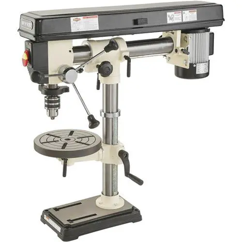 Shop Fox W1669 34" Benchtop Radial Drill Press — 0.5 Hp, 5-Speed, Cast-Iron Table 1