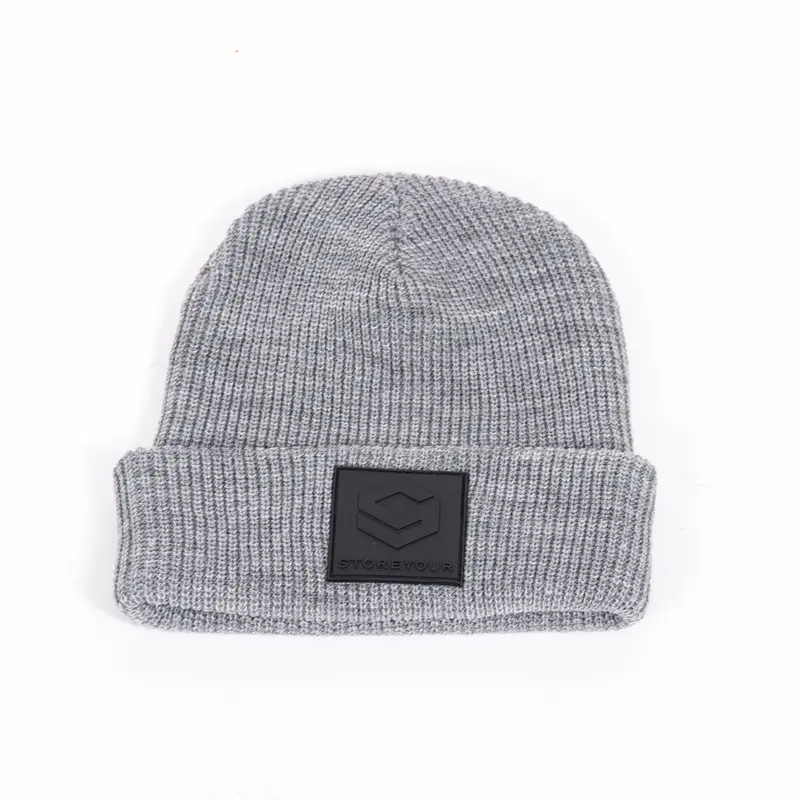Sy Heather Grey Beanie – Lightweight Knit Winter Hat 1