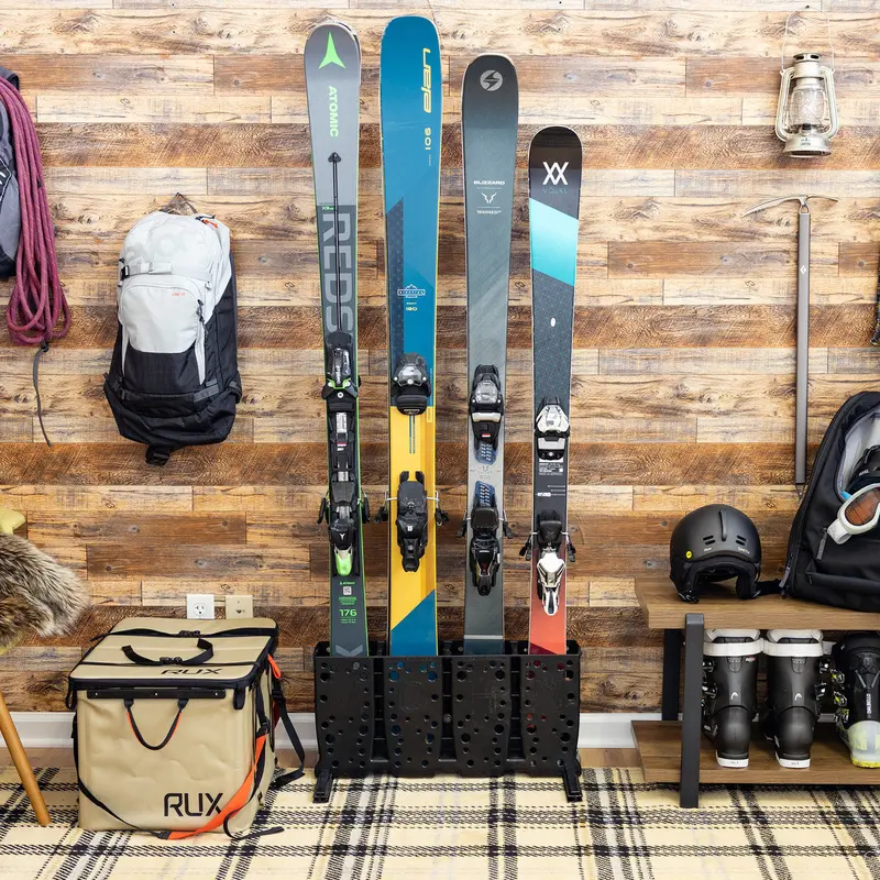 Telluride 4-Pair Ski Storage Rack – Space-Saving Vertical Mount 1