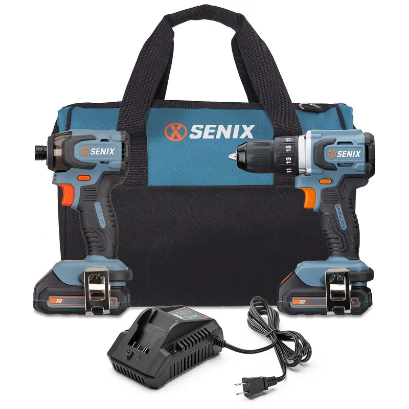 X2 20V Max Brushless 2-Tool Combo Kit: 1/2" Drill Driver + 1/4" Impact Driver With 2×2.0Ah Batteries & Charger 1