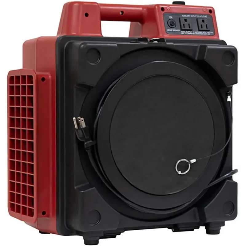 Xpower X-2480A-Red 3-Stage Hepa Air Filtration System With Built-In Outlet 1