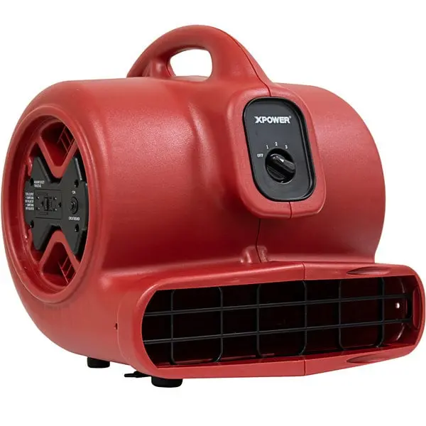 Xpower X-600A-Red 1/3 Hp Air Mover With Integrated Power Outlets – Red Housing 1